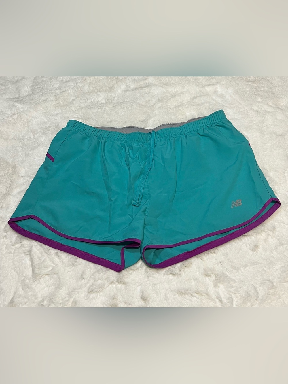 New Balance Turquoise Purple Athletic Shorts